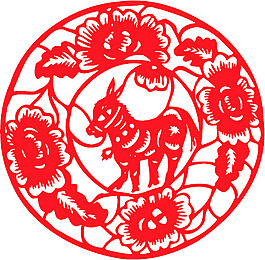 民間藝術(shù)剪紙馬矢量圖38