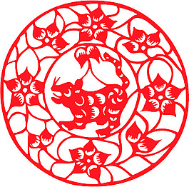 民間藝術(shù)剪紙虎AI矢量圖36