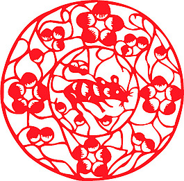 民間藝術剪紙鼠AI矢量圖32