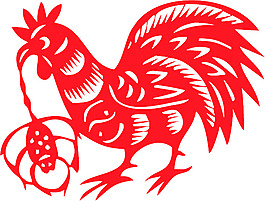 民間藝術(shù)剪紙雞矢量圖23