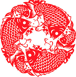 民间艺术剪纸鱼AI矢量图11