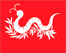 民間藝術(shù)剪紙蛇AI矢量圖10