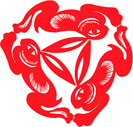 民間藝術剪紙兔AI矢量圖01