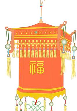 新春花好月圓燈籠矢量圖