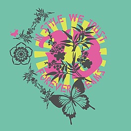 印花矢量圖 T恤圖案 圖文結(jié)合 植物 花朵 免費素材