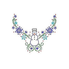 燙鉆 領邊 雪人 雪花 免費素材