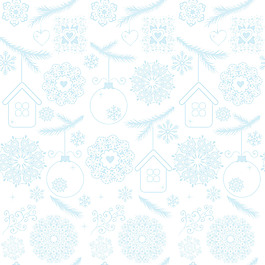 藍(lán)色圣誕節(jié)無縫模式的雪花白