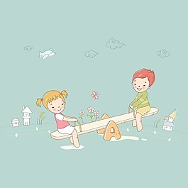 印花矢量圖 T恤圖案 卡通人物 男孩 女孩 免費素材