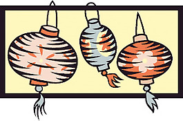 農(nóng)歷新年春節(jié)燈籠矢量圖01
