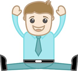 項目完成辦公室的公司的卡通人物