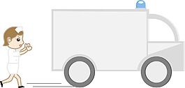 醫療車、護醫卡通矢量字符