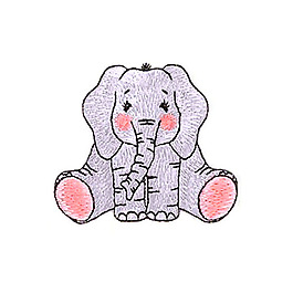 繡花 動物 大象 免費(fèi)素材