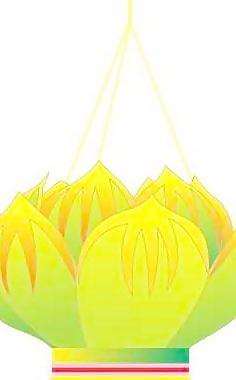 新年蓮花燈矢量圖