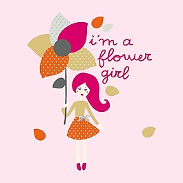 印花矢量圖 T恤圖案 圖文結(jié)合 人物 女孩 免費(fèi)素材