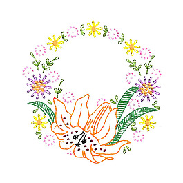 繡花 植物 花朵 免費素材
