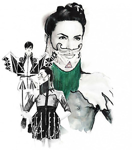 位圖 插畫 時尚插畫 人物插畫 時裝插畫 免費素材