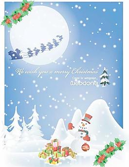 2006韓國圣誕系列素材圣誕雪夜矢量圖17