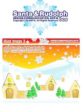 2006韓國圣誕系列素材圣誕雪景矢量圖14