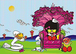 位圖 插畫 卡通插畫 時尚插畫 藝術(shù)效果 免費素材