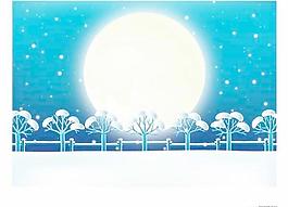 韓國圣誕平安夜雪景AI矢量圖