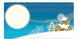 韓國圣誕平安夜中的雪房子AI矢量圖01