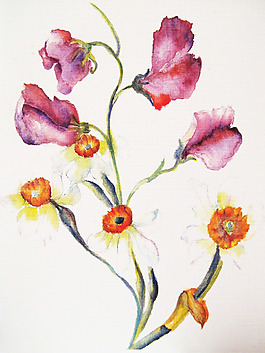 位圖 植物 寫意花卉 花朵 免費素材