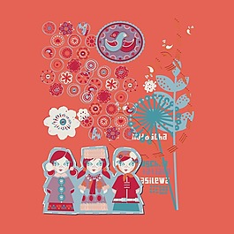 印花矢量圖 T恤圖案 圖文結合 貼布 印燙結合 免費素材