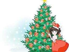韓國2006最新圣誕可愛小女孩主題AI矢量源碼