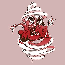 印花矢量圖 T恤圖案 圖文結(jié)合 人物 女人 免費(fèi)素材