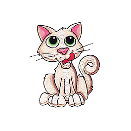 繡花 可愛卡通 卡通動物 貓 免費素材