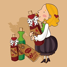 印花矢量圖 T恤圖案 圖文結(jié)合 人物 女孩 免費(fèi)素材