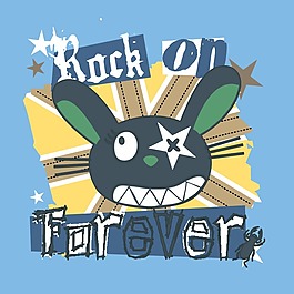 印花矢量圖 T恤圖案 圖文結合 旗幟 動物 免費素材