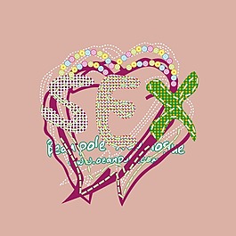 印花矢量圖 T恤圖案 圖文結(jié)合 印燙結(jié)合 燙鉆 免費素材