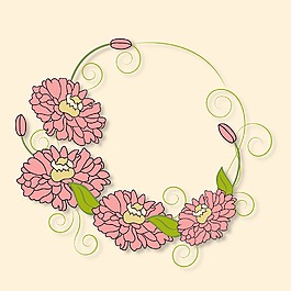 美麗的花卉裝飾的金色相框背景