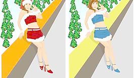 韓國(guó)圣誕ShowGirl矢量圖019