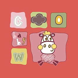印花矢量圖 T恤圖案 圖文結(jié)合 卡通動物 動物 免費素材