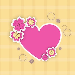 三八婦女節賀卡或海報beautifulpink心臟形狀的黃色背景的設計