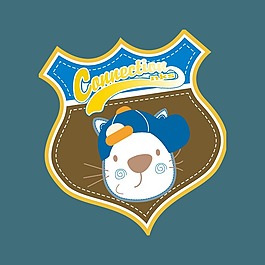 印花矢量圖 T恤圖案 圖文結(jié)合 標記 卡通動物 免費素材