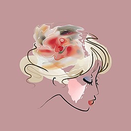 印花矢量圖 T恤圖案 人物 女人 手繪效果 免費(fèi)素材