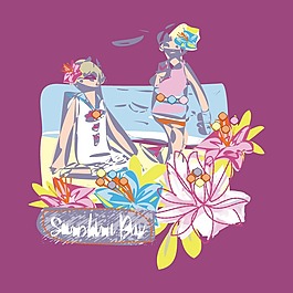 印花矢量圖 T恤圖案 圖文結(jié)合 人物 女孩 免費素材