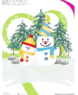 韓國(guó)圣誕主題雪人AI矢量圖源碼