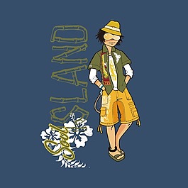 印花矢量圖 T恤圖案 圖文結(jié)合 人物 男孩 免費(fèi)素材