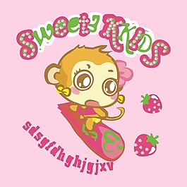 印花矢量圖 T恤圖案 可愛卡通 圖文結(jié)合 卡通動(dòng)物 免費(fèi)素材