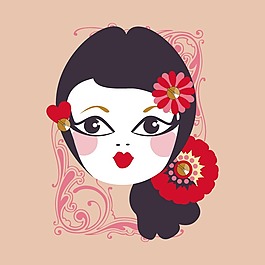 印花矢量圖 T恤圖案 人物 女人 植物 免費(fèi)素材
