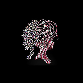 燙鉆 人物 女人 植物 花朵 免費素材