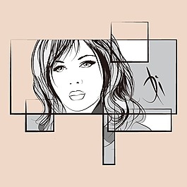 印花矢量圖 T恤圖案 人物圖案 人物 女人 免費素材