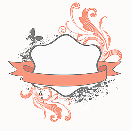 時(shí)尚的絲帶或旗幟背景設(shè)計(jì)