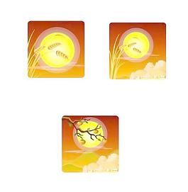 韓國枝頭、九尾草上的中秋圓月AI源碼矢量圖69