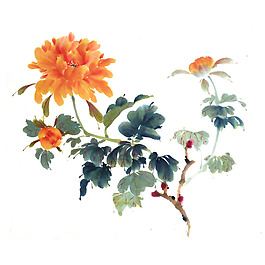 位圖 植物 寫意花卉 花朵 水墨畫 免費(fèi)素材