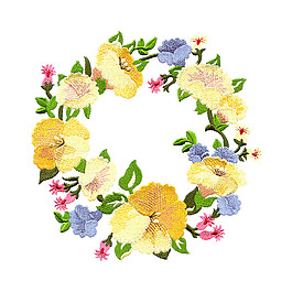 繡花 植物 花朵 花環(huán) 免費素材